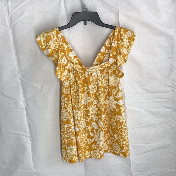 Relist7/20 LC Lauren conrad floral print ruffle sleeve tank top XS - Picture 7 of 17